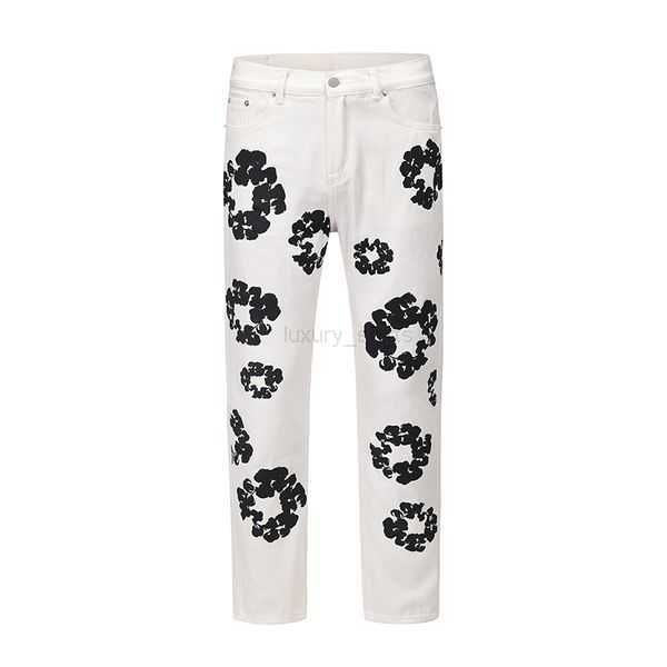 

oversized baggy stacked mens designer purple jeans men flower full print jeans pants oversized streetwear straight casual men and women deni, Blue