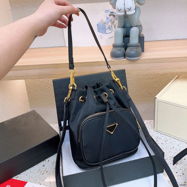 

new luxury designers women shoulder bags leather old flower bucket bag famous drawstring handbags cross body purse simple fashion very nice