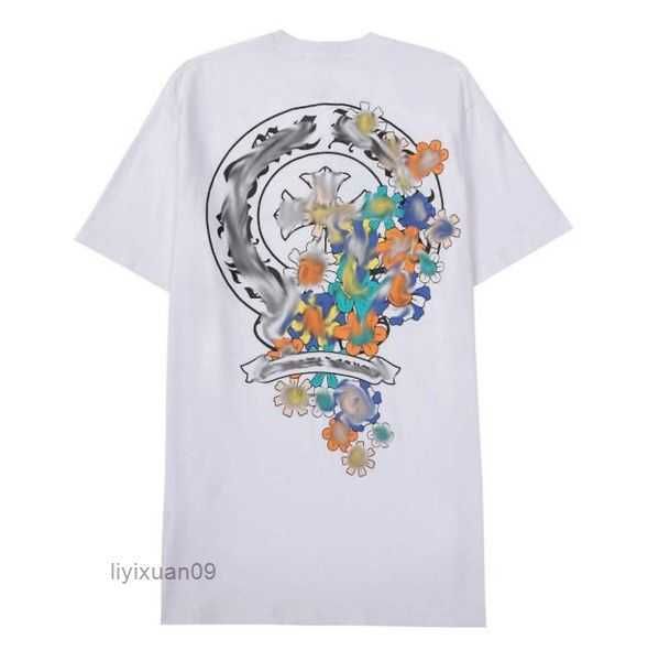 

lassic fashion ch mens t shirts sanskrit letter t-shirt horseshoe cross pattern tshirts designers hip hop t-shirts woman summer tees 9 5jgy, White;black
