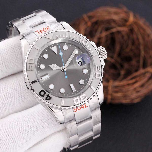 

u1 2022 factory quality mens watches yacht style 40mm silver dial master automatic mechanical sapphire glass classic model folding wristwatc, Slivery;brown