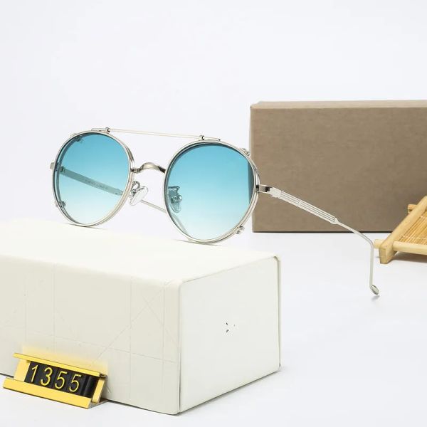 

designer luxury sunglasses 1355 with stylish polarized glasses case for men and women uv400.5a, White;black