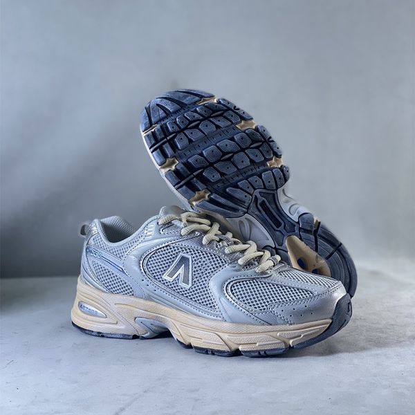 

new designer mens 530 white silver metallic running shoes women sneakers