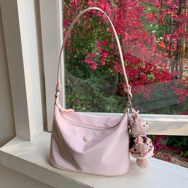 

waist bags simple womens nylon shoulder solid color female messenger bag fashion girls underarm hobo purse handbags 230520