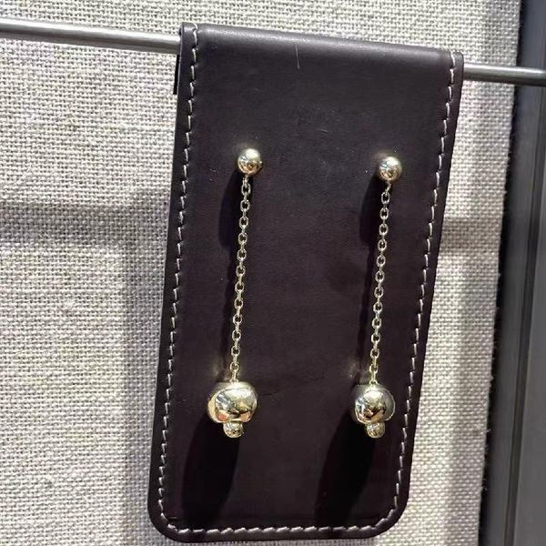 

stud sales spanish original fashion electroplating 925 silver long thin pin stud charm bead earrings elegant jewelry gift, Golden;silver