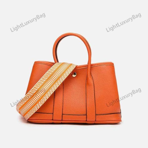 

new premium leather party garden bag lady luxury designer handbags with woven wide shoulder strap genuine leather messenger bag