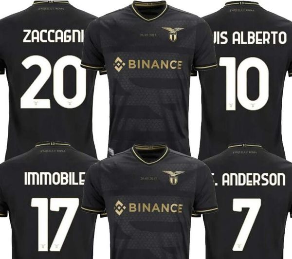 

2023 lazio immobile soccer jerseys maglie 22 23 immobile luis bastos sergej badelj lucas j.correa zaccagni marusic men kids kit football shi, Black;yellow