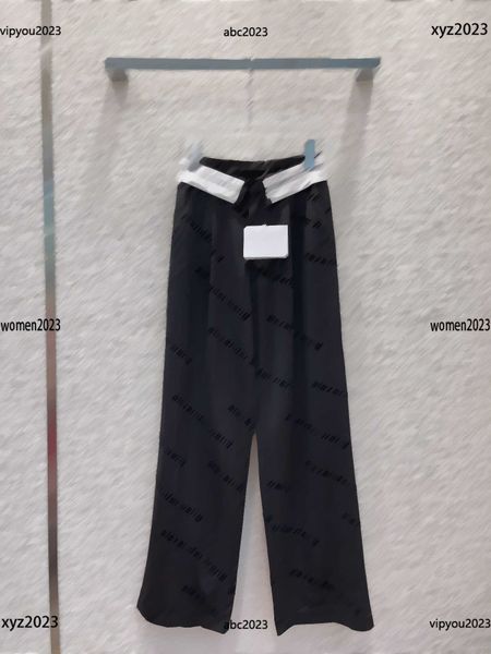 

designer women pants white waist design casual pants size s-l fashion letter printing straight pants trousers may18, Black;white