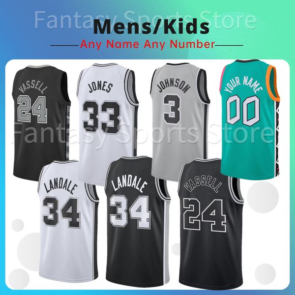 

custom basketball victor wembanyama jersey devin vassell jock landale dejounte murray tre jones jeremy sochan 3 keldon johnson bassey langfo, Black;red