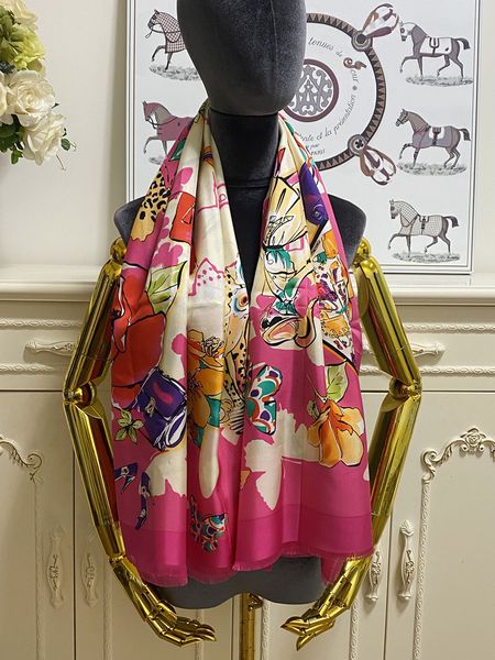 

women's square scarf scarves shawl 100% twill silk material thin and soft print pattern size 130cm - 130cm, Blue;gray