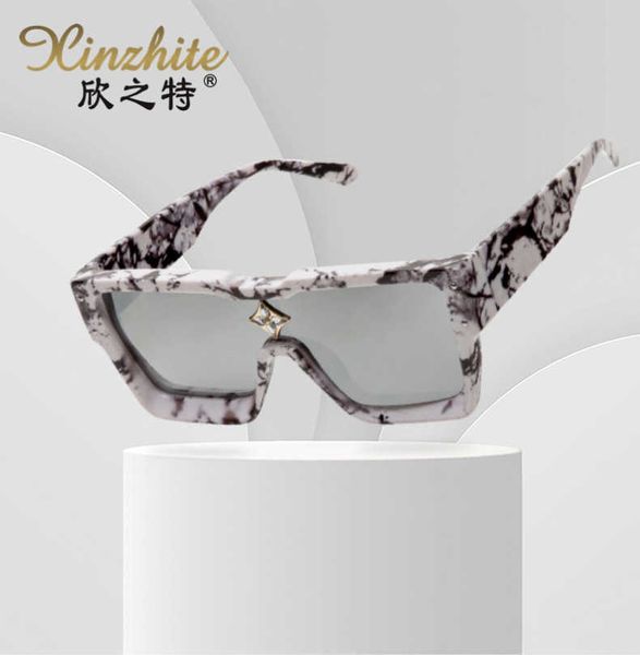 

personalized diamond inlaid sunglasses fashion versatile square thick edged sunglasses men's and women's rice nail wrapped flower, White;black