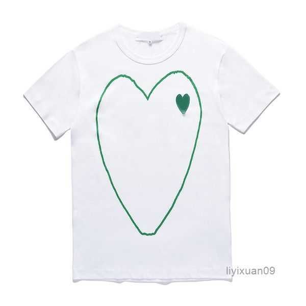 

cdg fashion mens play t shirt designer red heart commes casual women shirts des badge garcons high quanlity tshirts cotton embroidery 6 2ttw, White;black