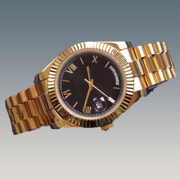 

mens watches luxury watch 41mm automatic 2813 movement stainless steel strap precision moissanite silvery golden folding buckle waterproof w, Slivery;brown