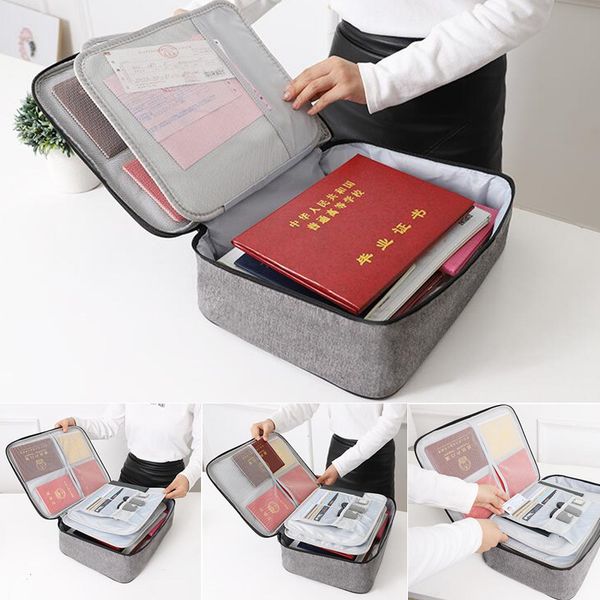 

briefcases document organizer briefcase a4 folder holder men women bag cover purse passport home travel safe functional file storage case 23