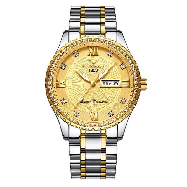 

gold relogio masculino men watches luxury fngeen famous men's fashion casual watch military quartz wristwatches date saat, Slivery;golden
