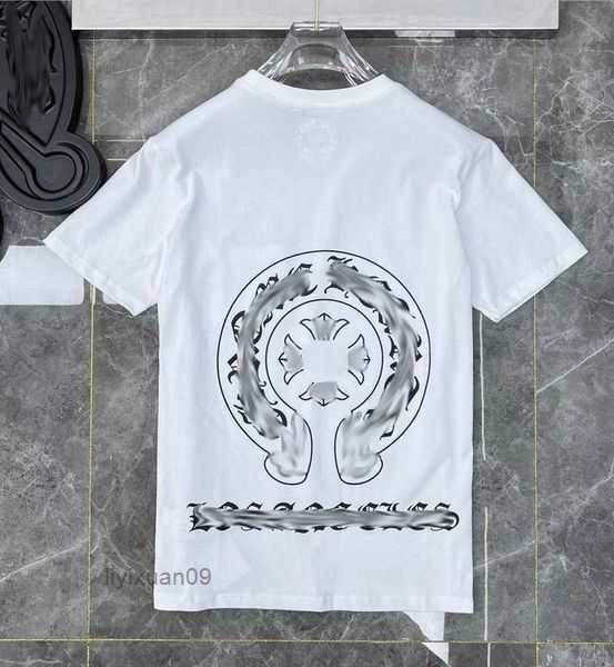 

lassic fashion ch mens t shirts sanskrit letter t-shirt horseshoe cross pattern tshirts designers hip hop t-shirts woman summer tees 9 m51d, White;black