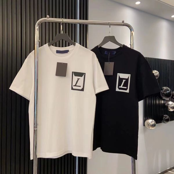 

designer luxury male alphabet cotton t-shirt crewneck spring and summer pullover long t-shirt, White;black