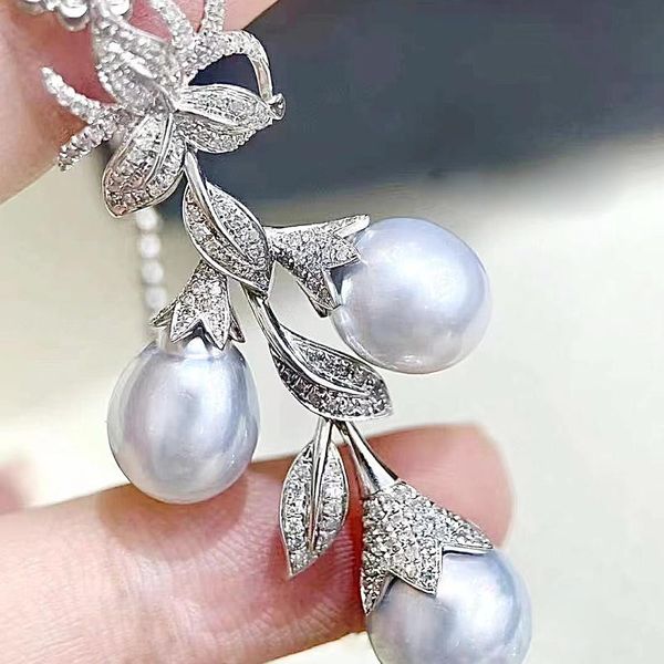 

necklaces meibapj 910mm freshwater pearl fashion flower pendant necklace 925 sterling silver fine wedding jewelry for women
