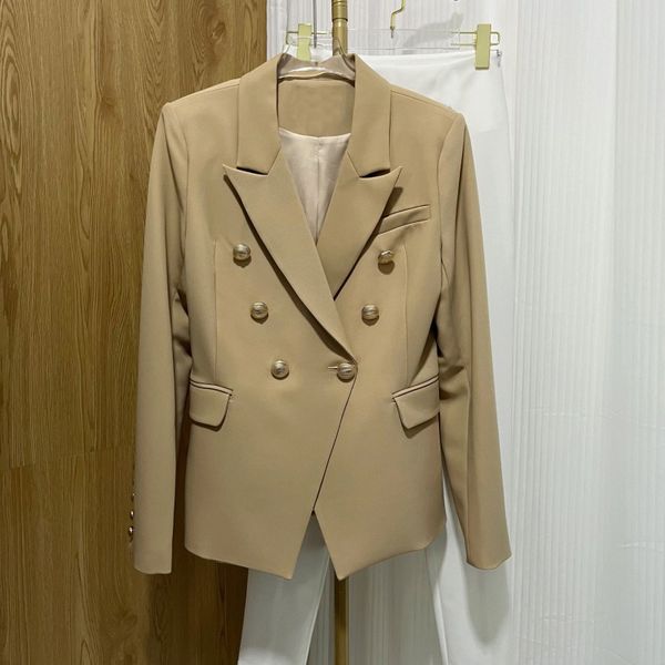 

women's suits & blazers luxury fitted double breasted blazer with lion buttons - slim fit office jacket women blazer xxxxxl plus size b, White;black