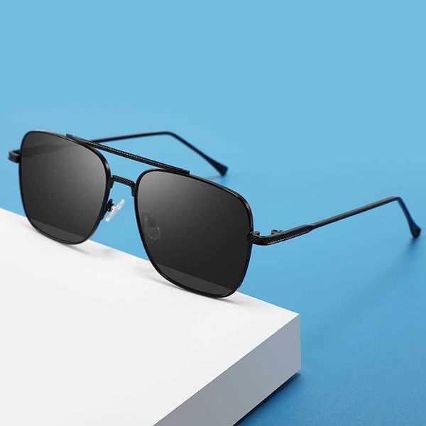 

2023 new style sunglasses metal double beam fashion wear sunglasses women drive sunscreen sunglasses men, White;black