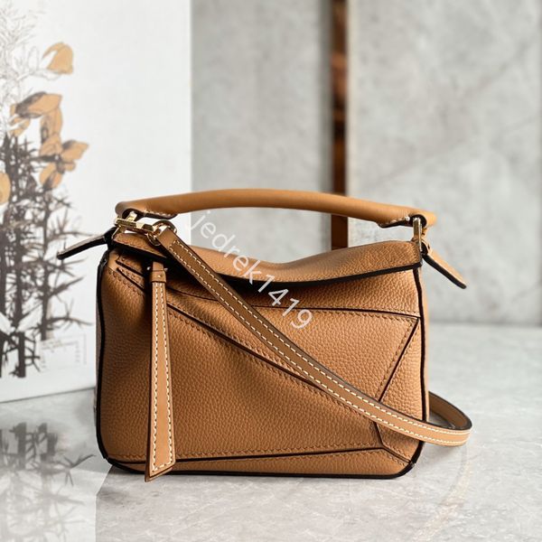 

mini puzzle tote bag geometry crossbody bags geometric solid shoulder bag 10a designer lychee pattern handbags cowhide anagram embossing fli