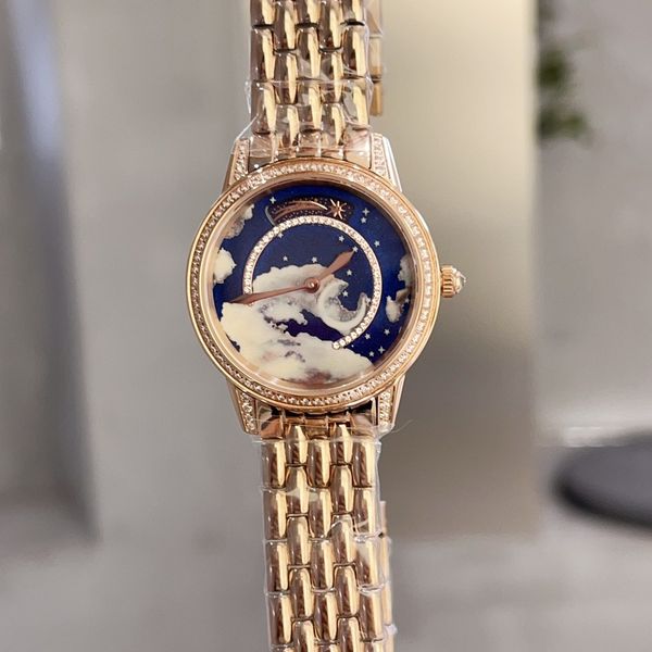 

2023 dating series meteor ladies quartz watch with rare technology to show the unpredictable gorgeous meteor size: 33mm, 10mm thick, Slivery;black