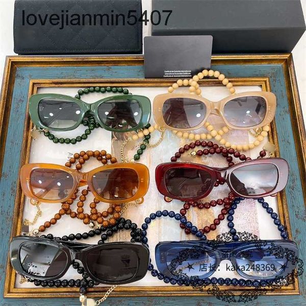 

2023 fashion sunglasses factory 50% retail 23 new xiaoxiang family style small square sunglass women's net red pearl chain sunglass ch5, White;black