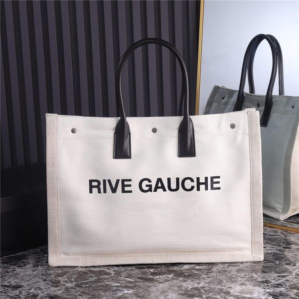 

ddesigner luxury bags women rive gauche shopper neutral tote canvas leather large black tote fashion ladies handbags purse