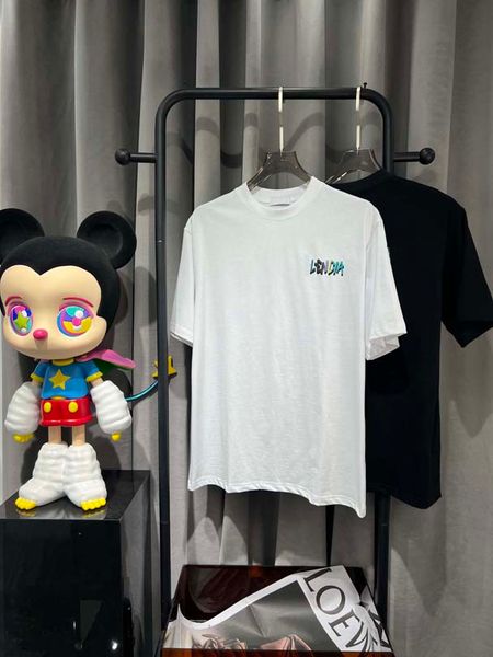 

new fashion designer men's t-shirt high-quality latest women's alphabet print short sleeve embroidered crew neck cotton t-shirt. a, White;black