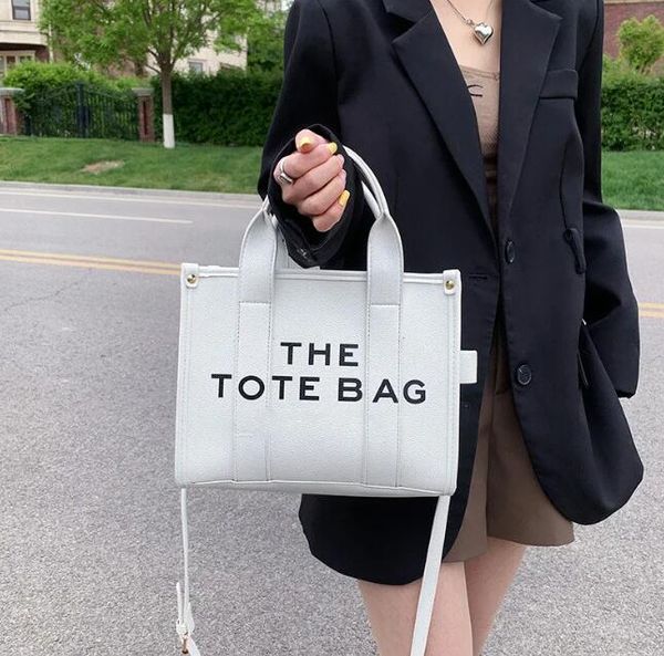 

the tote bag marc womens pu leather handbag debossed signature branding tote bags shoulder crossbody colorblock bags casual square canvas la