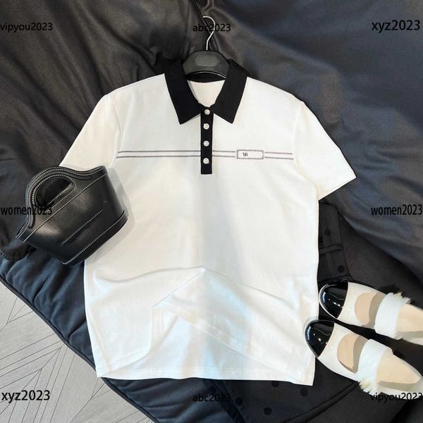 

polo shirt woman t-shirt letter stripe printing short sleeve size s-l girl black lapel summer fashion products may20, White