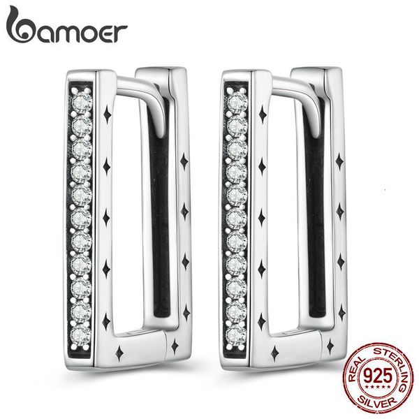 

dangle chandelier 925 sterling silver simple square ear buckles starry star hoop earrings pave setting cz for women fine jewelry bse739 2305