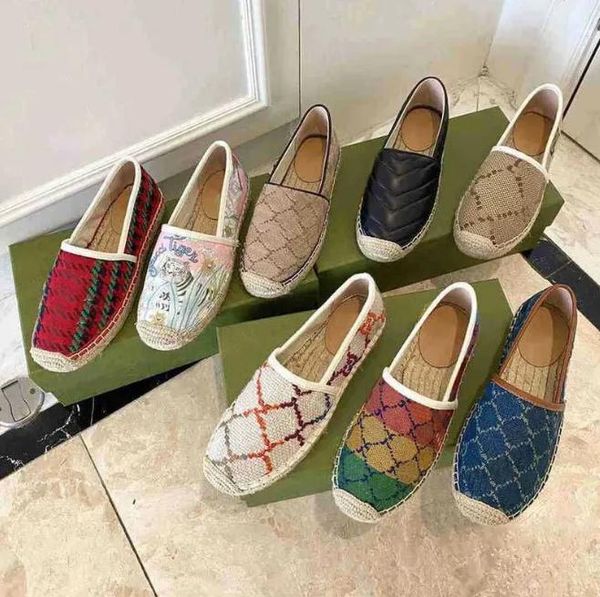 

designer flat casual shoes woman espadrilles luxury loafers cap toe fisherman canvas shoe, Black