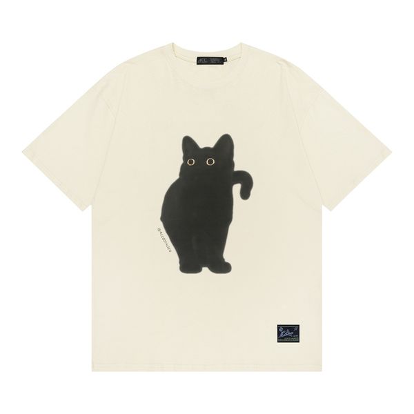 

black graphic printed t shirt cotton vintage fashion pop hip hop oversized t-shirts, Black;brown