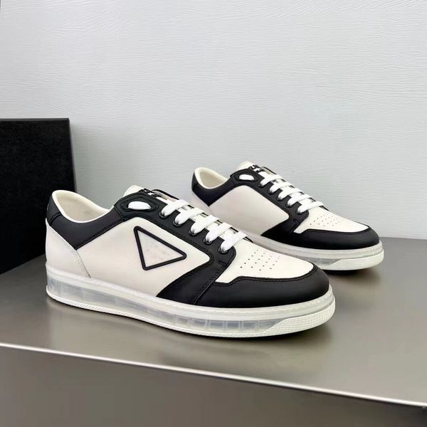 

luxury brand canvas white black brush leather skateboard shoes classic fine footwear men lace up sneakers party dress excellent walking eu38