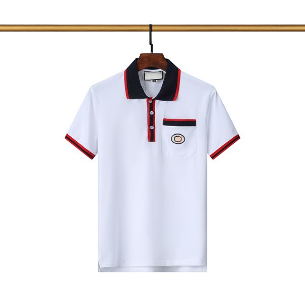 

2023sg designer polo shirts men luxury polo casual men polo t shirt snake bee letter print embroidery fashion high street mens polos#g-g, White;black