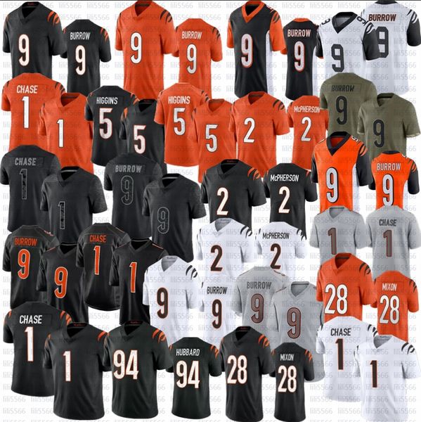 

mens mens jamarr chase joe burrow bengal football jersey evan mcpherson mixon 5 tee higgins sam hubbard stitched jerseys