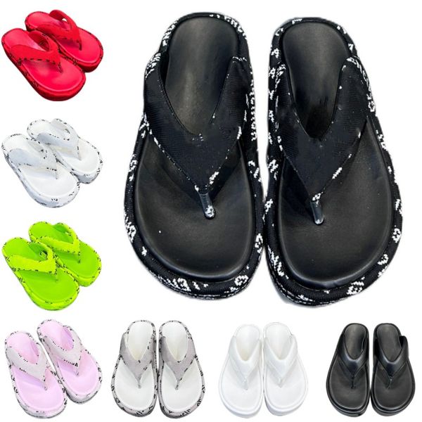 

slippers vintage letter flip flops leather designer shoes new fashion platform shoes summer outdoor slides luxury brand sandals classic chun, Black