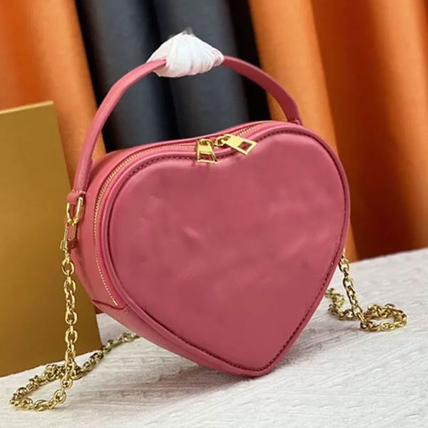 

women handbag heart shaped bag new classic chain bags real leather small totes purse crossbody shoulder bags zipper clutch embroidery letter