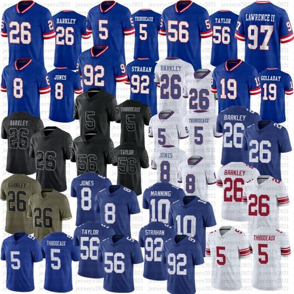 

kayvon thibodeaux new yorks saquon barkley football jersey darren waller dexter lawrence ii eli manning giants daniel jones kenny golladay s, Black;red