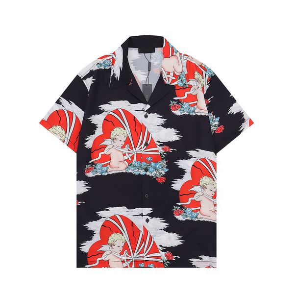 

mens designer luxury dress shirts silk shirt luxury clothes short sleeve letter clowers print casual summer collar mens mix colors size -3x, White;black