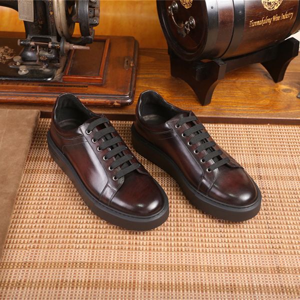 

berluti men's sports shoes leather shoes high-quality luxury sneakers casual business commuting trainers sports leather shoes, Red;white