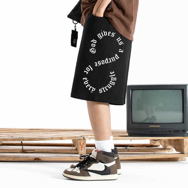 

china-chic fattened and oversized 5 inch shorts men's fashion brand ins loose fashion american sanitary pants summer oversize 5 inch pa, White;black