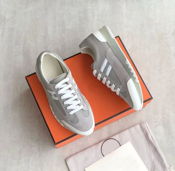 

2023 luxury men trail sneaker shoes low suede leather outdoor trainers discount runner sports man comfort skateboard walking eu38-46 with bo, Black