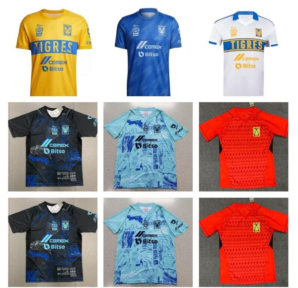 

2023 2024 gignac tigres uanl soccer jerseys home away third 3rd 22 23 24 mexico liga mx vargas aquino pizarro nicolas valencia f. thauvin fo, Black;yellow