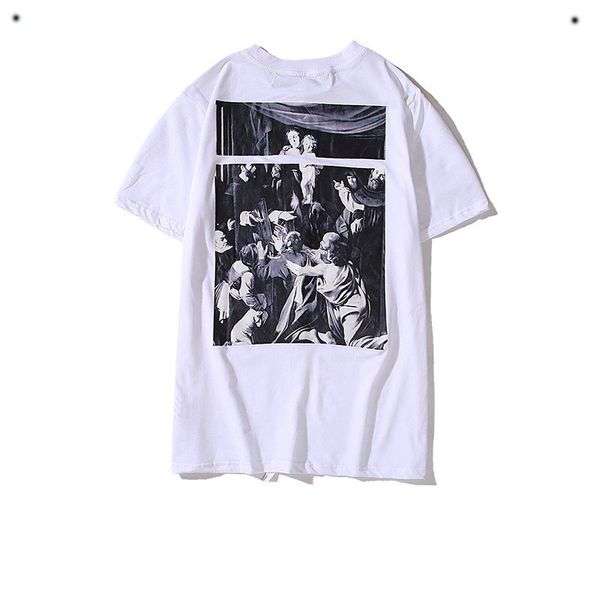 

luxury cotton shirts fashion designers tshirts comfort summer shirt new men's back large oil painting printed short sleeved loose fitti, White;black