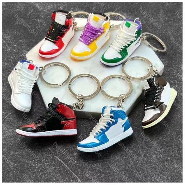 

128 styles fashion brand basketball shoes keychains stereoscopic sneakers key chain car handbag keyring key classic accessories, Silver