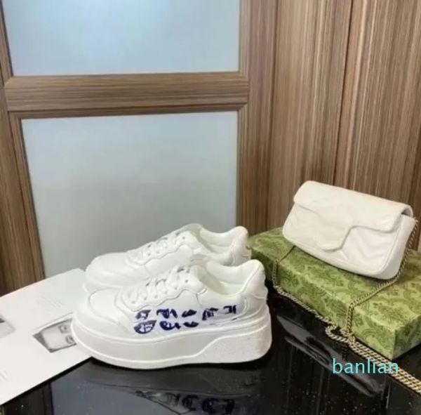 

designers shoes men women white embossed leather retro sneakers trainer 4cm thick trainer genuine leather casual shoe outdoor sneakers wjz, Black