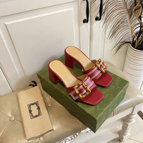 

2023 new womens slipper designer luxury genuine leather high heel and flat heel slippers fashion fashion fashion color slipper, Black
