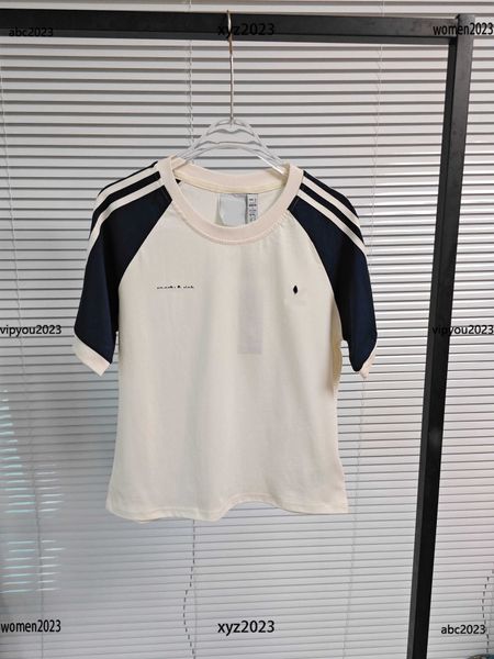 

tees designer woman t-shirt size s-l summer short sleeve loose fitting contrast sleeves may17, White