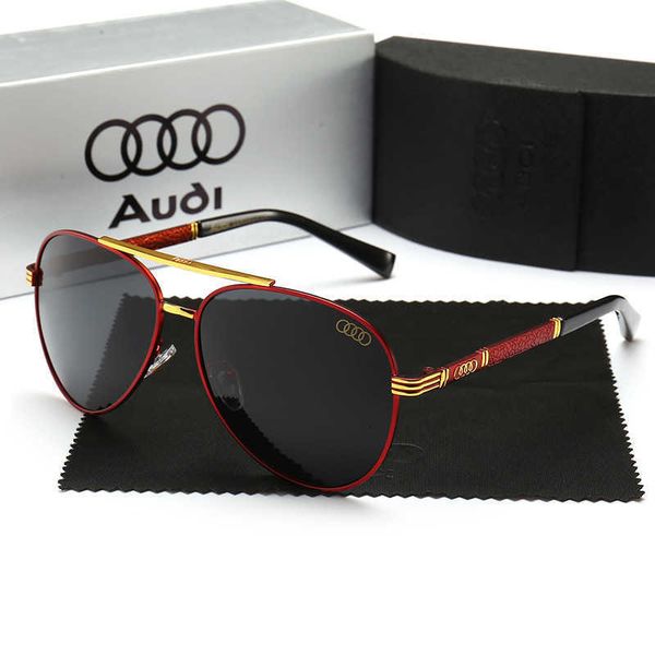 

designer audi cool sunglasses luxury four circles new car brand driving glasses men's metal toad polarized sunglasses driver 501, White;black